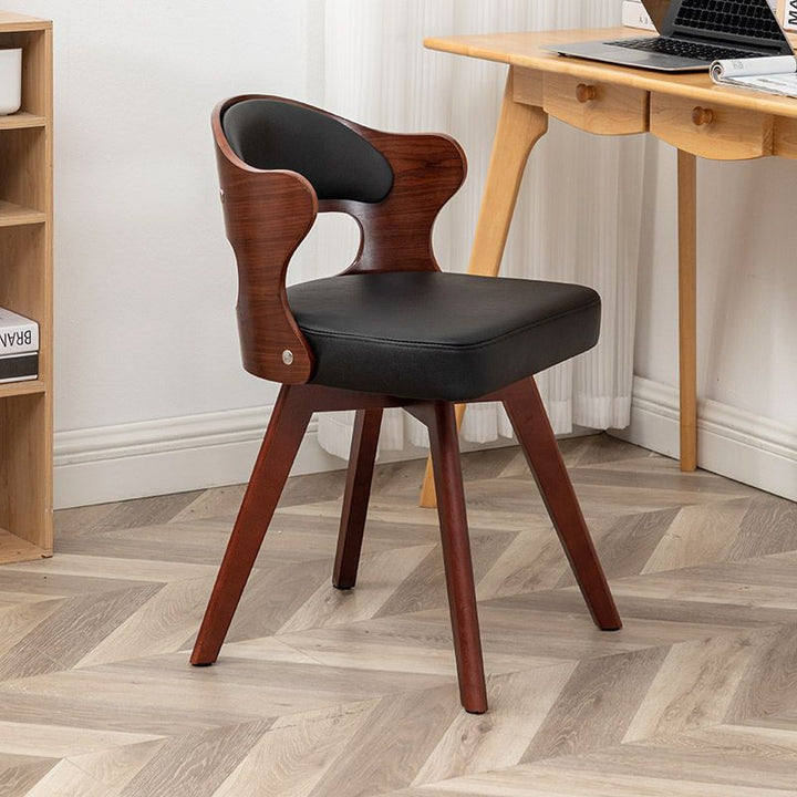 Chaise de bureau pivotante carrée en cuir synthétique ou en lin avec dossier pour bureau à domicile et étude 