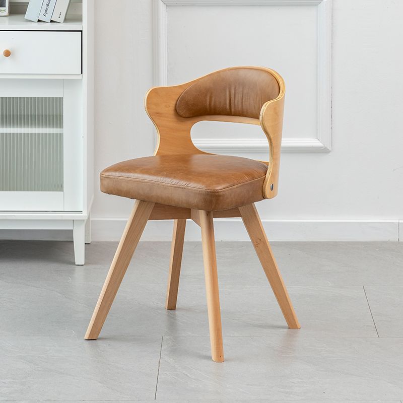 Chaise de bureau pivotante carrée en cuir synthétique ou en lin avec dossier pour bureau à domicile et étude 