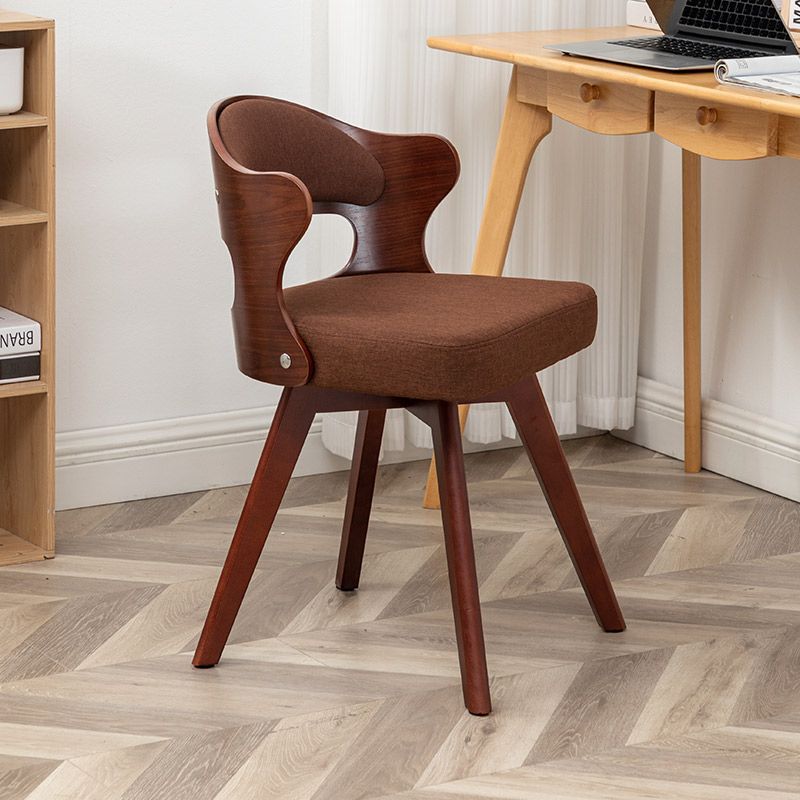 Zeitgenössischer nordischer Buchenholz-Drehstuhl aus Kunstleder oder Leinen mit Rückenlehne für Home Office & Studium 