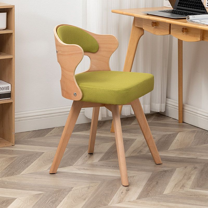 Zeitgenössischer nordischer Buchenholz-Drehstuhl aus Kunstleder oder Leinen mit Rückenlehne für Home Office & Studium 