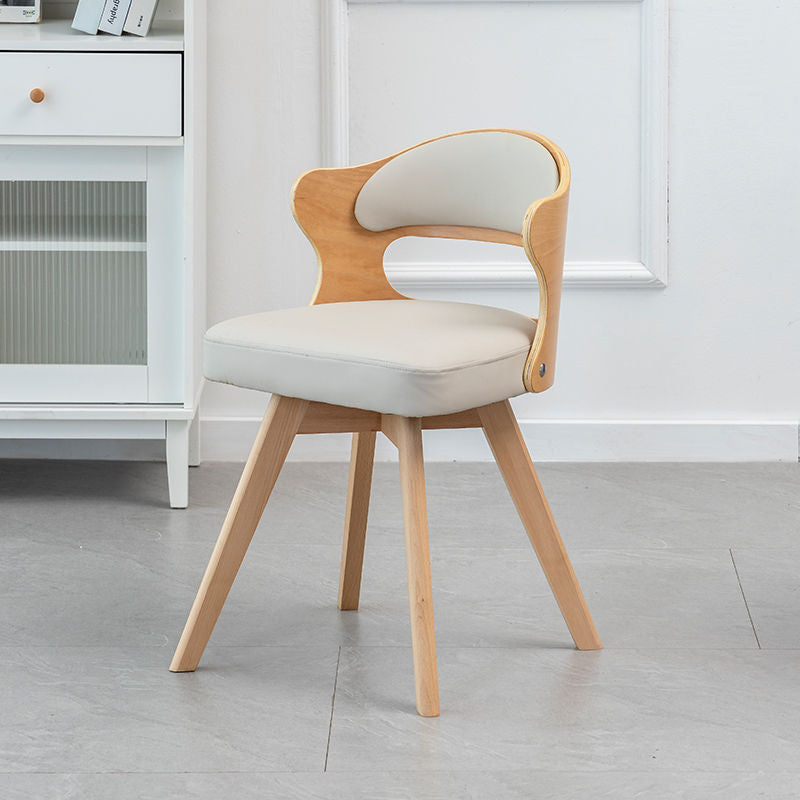 Chaise de bureau pivotante carrée en cuir synthétique ou en lin avec dossier pour bureau à domicile et étude 