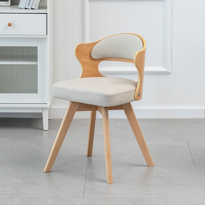 Chaise de bureau pivotante carrée en cuir synthétique ou en lin avec dossier pour bureau à domicile et étude 