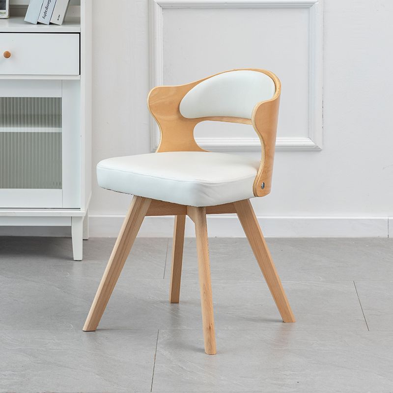 Chaise de bureau pivotante carrée en cuir synthétique ou en lin avec dossier pour bureau à domicile et étude 