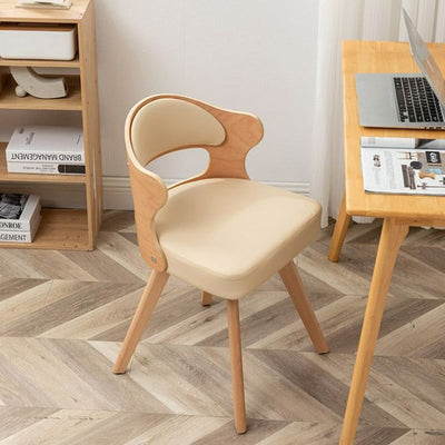 Zeitgenössischer nordischer Buchenholz-Drehstuhl aus Kunstleder oder Leinen mit Rückenlehne für Home Office & Studium 