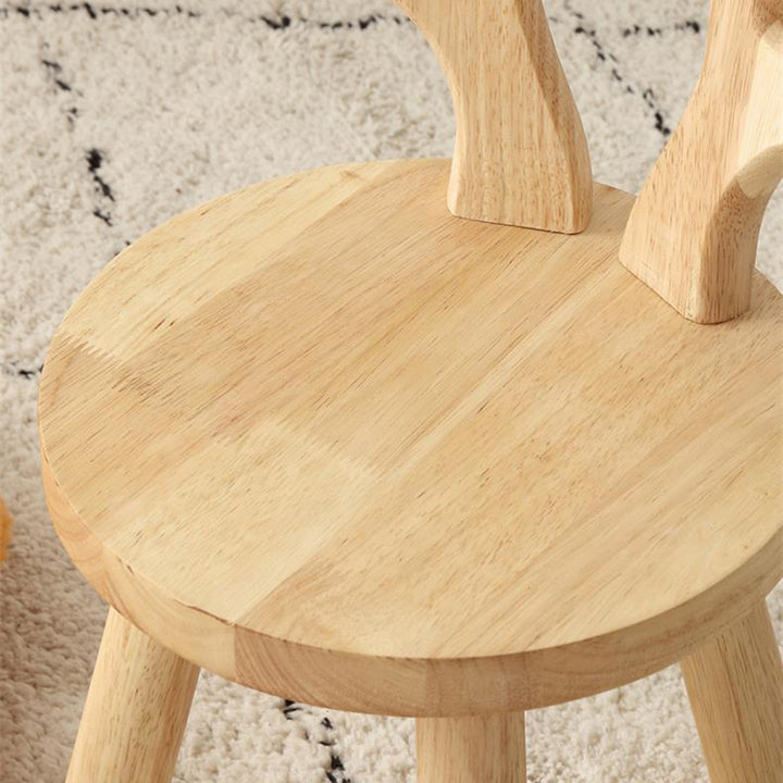 Zeitgenössischer kreativer runder Kinderhocker aus massivem Holz mit Rückenlehne für Wohnzimmer und Flur 