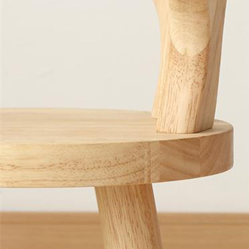 Zeitgenössischer kreativer runder Kinderhocker aus massivem Holz mit Rückenlehne für Wohnzimmer und Flur 