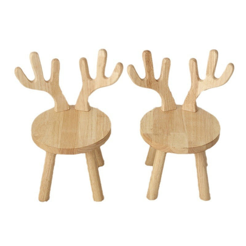 Zeitgenössischer kreativer runder Kinderhocker aus massivem Holz mit Rückenlehne für Wohnzimmer und Flur 