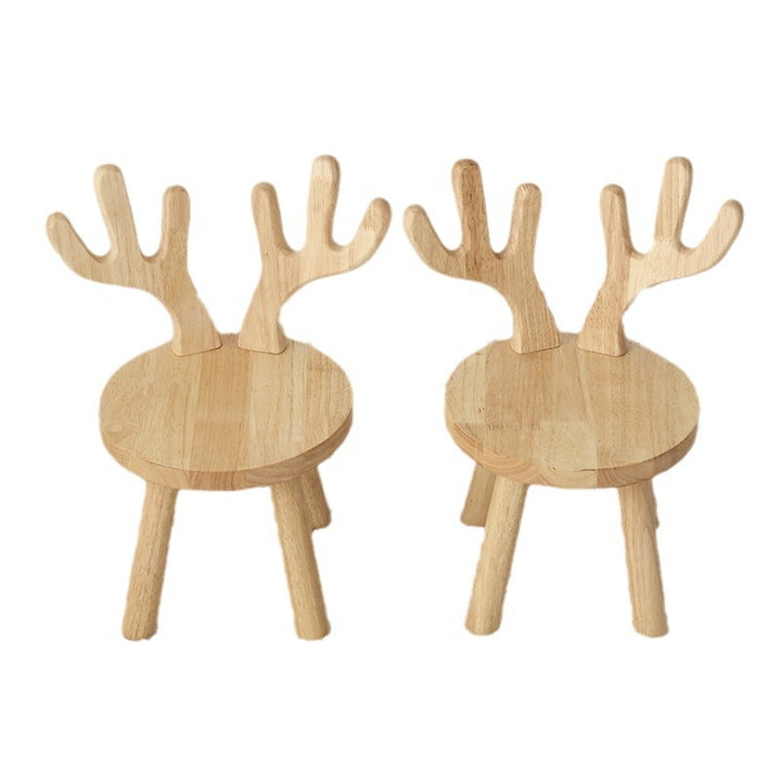Zeitgenössischer kreativer runder Kinderhocker aus massivem Holz mit Rückenlehne für Wohnzimmer und Flur 