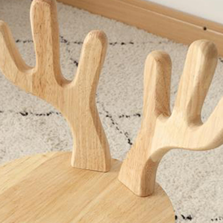 Zeitgenössischer kreativer runder Kinderhocker aus massivem Holz mit Rückenlehne für Wohnzimmer und Flur 