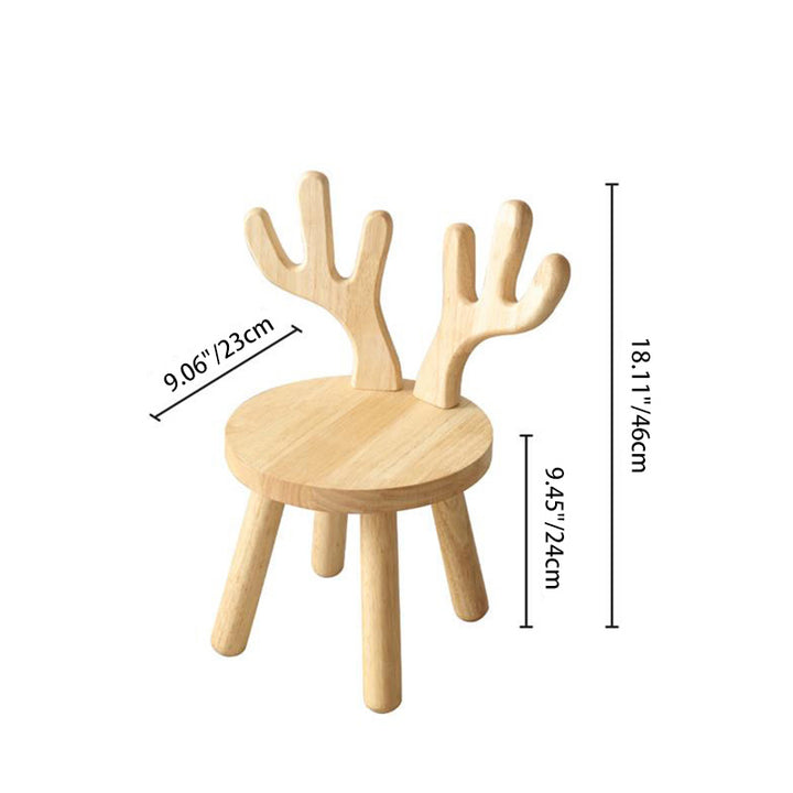 Zeitgenössischer kreativer runder Kinderhocker aus massivem Holz mit Rückenlehne für Wohnzimmer und Flur 