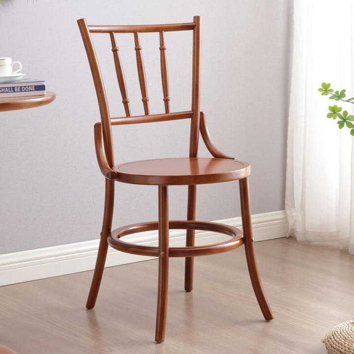Chaise de salle à manger ronde contemporaine en bois de hêtre et rotin avec dossier et repose-pieds pour salle à manger 