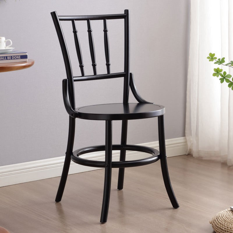 Chaise de salle à manger ronde contemporaine en bois de hêtre et rotin avec dossier et repose-pieds pour salle à manger 
