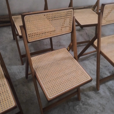 Chaise de salle à manger pliable carrée en bambou et résine traditionnelle japonaise avec dossier et repose-pieds pour cuisine ou salle à manger 