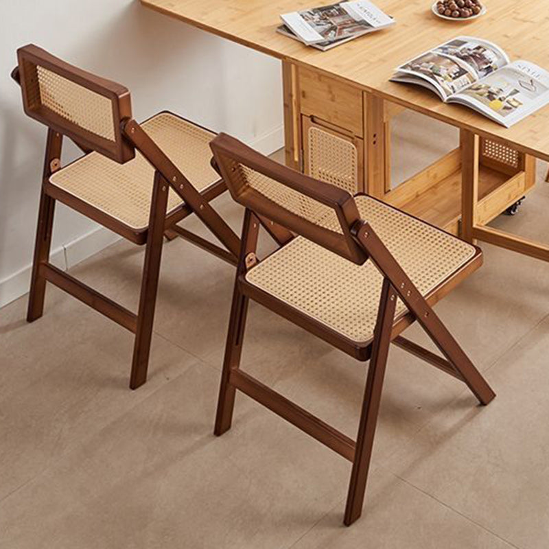 Chaise de salle à manger pliable carrée en bambou et résine traditionnelle japonaise avec dossier et repose-pieds pour cuisine ou salle à manger 