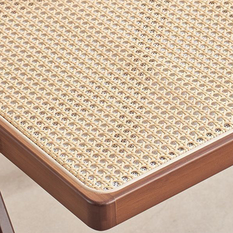 Chaise de salle à manger pliable carrée en bambou et résine traditionnelle japonaise avec dossier et repose-pieds pour cuisine ou salle à manger 