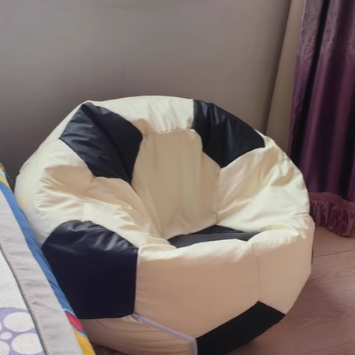 Sofá perezoso de bolsa de frijoles portátil lavable de fútbol EPP EPS de cuero para rascar gatos creativo contemporáneo para sala de estar y dormitorio 