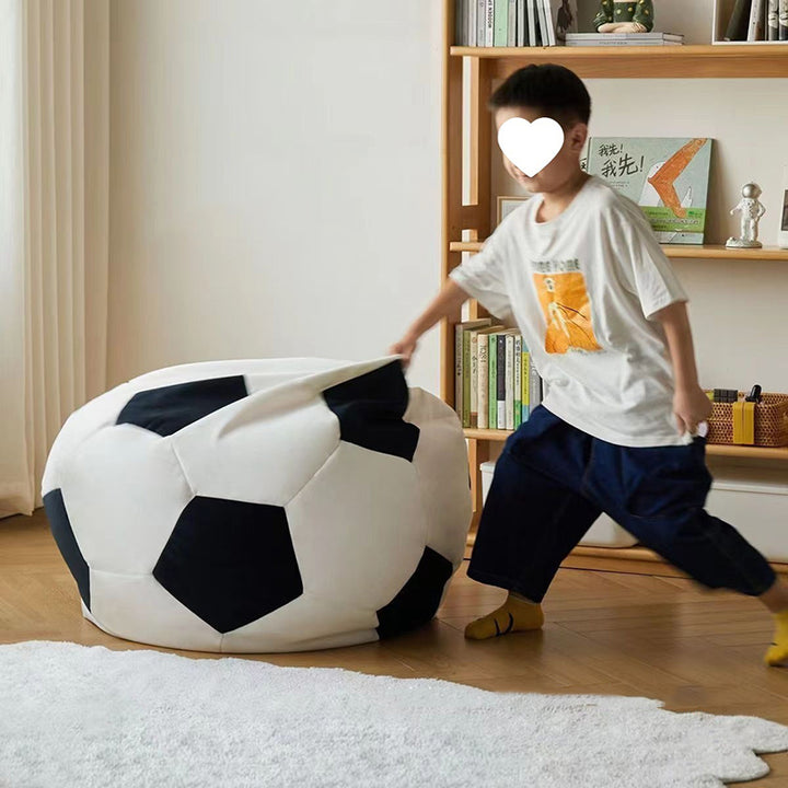 Sofá perezoso de bolsa de frijoles portátil lavable de fútbol EPP EPS de cuero para rascar gatos creativo contemporáneo para sala de estar y dormitorio 
