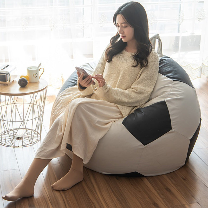Sofá perezoso de bolsa de frijoles portátil lavable de fútbol EPP EPS de cuero para rascar gatos creativo contemporáneo para sala de estar y dormitorio 