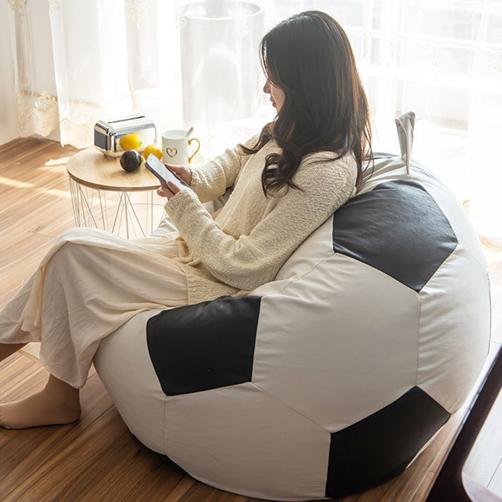 Contemporary Creative Synthetic Fabric EPP EPS Football Portable Washable Bean Bag Lazy Sofa For Living Room And Bedroom