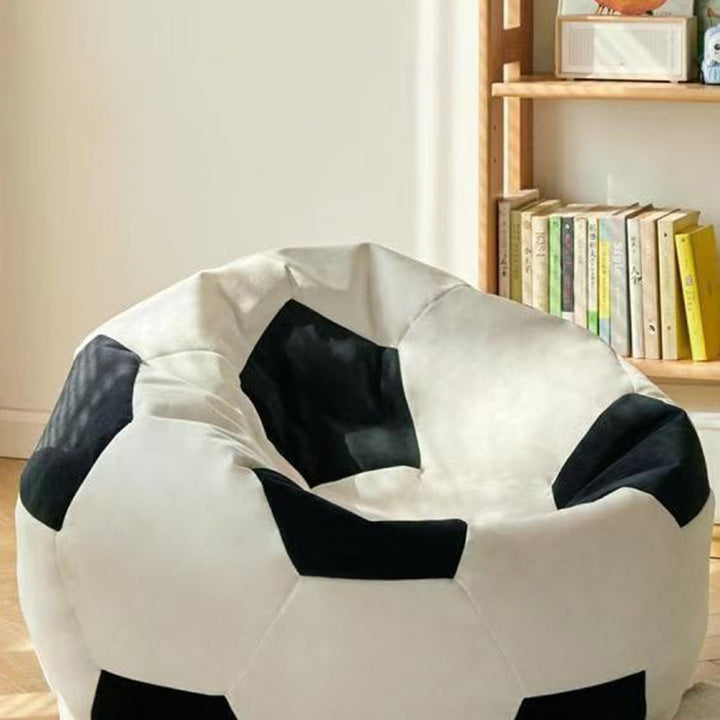Sofá perezoso de bolsa de frijoles portátil lavable de fútbol EPP EPS de cuero para rascar gatos creativo contemporáneo para sala de estar y dormitorio 