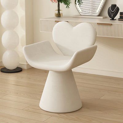 Tabouret de coiffeuse contemporain nordique en velours bois en forme de cœur pivotant avec dossier pour chambre 