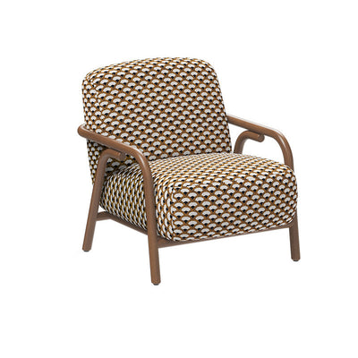 Zeitgenössischer Retro-Stoff Kohlenstoffstahl Jacquard Quadrat Akzentstuhl Mit Rückenlehne Und Armlehnen Für Wohnzimmer 