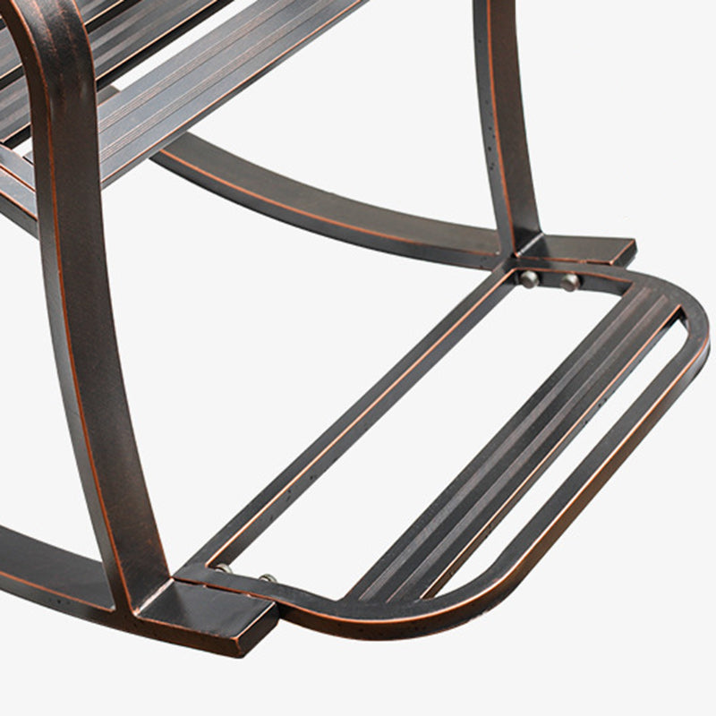 Silla mecedora tradicional europea impermeable de aluminio con patrón floral cuadrado con reposabrazos y reposapiés para patio exterior 