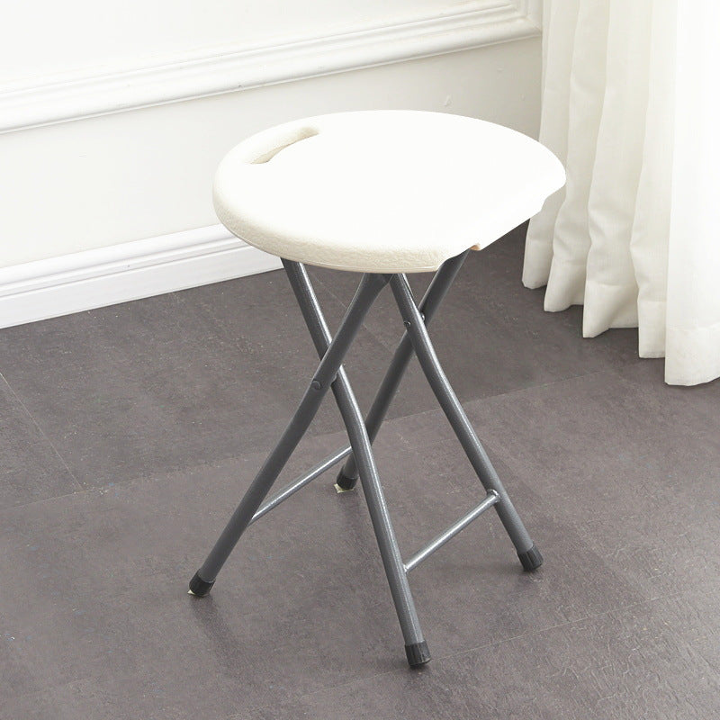Chaise de salle à manger pliante ronde en PP minimaliste moderne et en acier au carbone avec design portable pour cuisine et salle à manger 