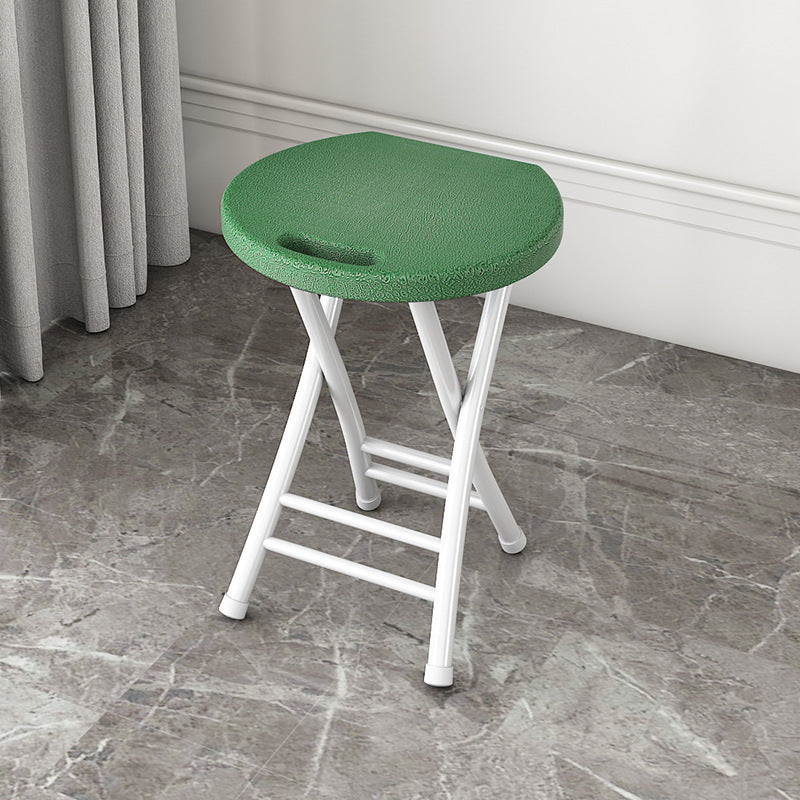 Chaise de salle à manger pliante ronde en PP minimaliste moderne et en acier au carbone avec design portable pour cuisine et salle à manger 