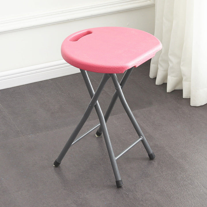 Modern Minimalist PP &amp; Carbon Steel Matte Round Folding Dining Chair With Portable Design For Kitchen &amp; Dining Room
