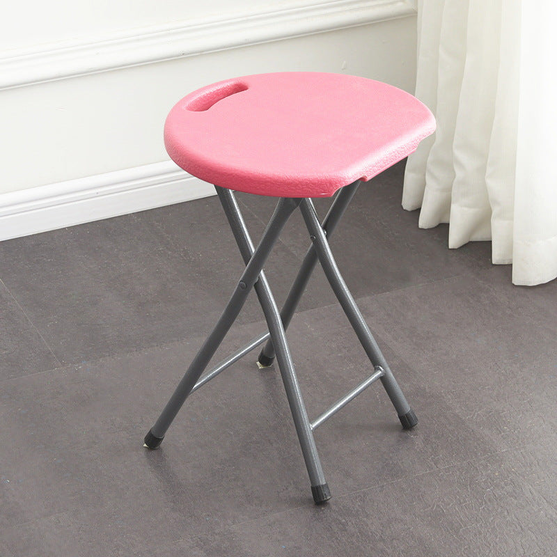 Chaise de salle à manger pliante ronde en PP minimaliste moderne et en acier au carbone avec design portable pour cuisine et salle à manger 