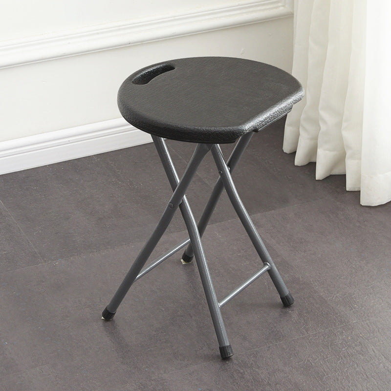 Chaise de salle à manger pliante ronde en PP minimaliste moderne et en acier au carbone avec design portable pour cuisine et salle à manger 
