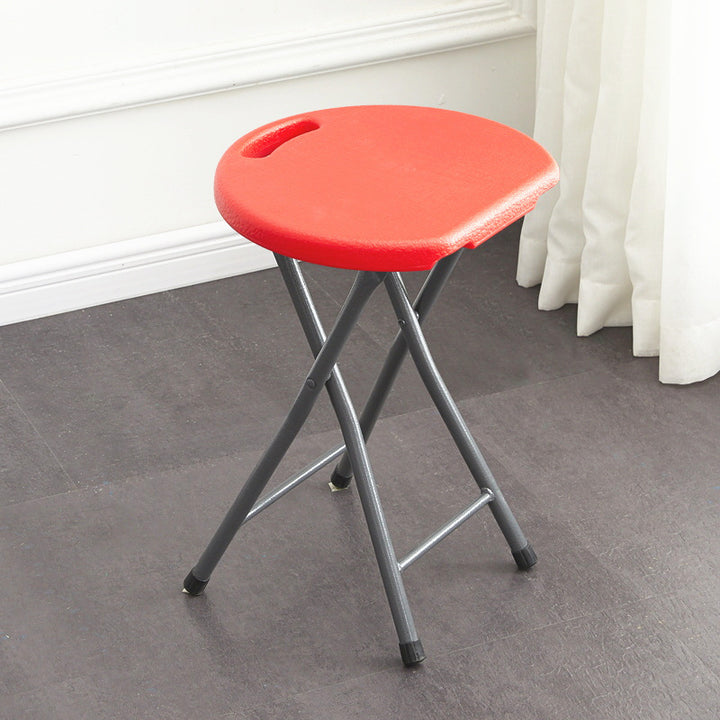 Modern Minimalist PP &amp; Carbon Steel Matte Round Folding Dining Chair With Portable Design For Kitchen &amp; Dining Room