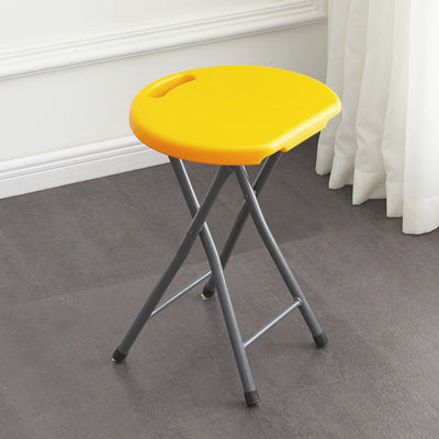 Chaise de salle à manger pliante ronde en PP minimaliste moderne et en acier au carbone avec design portable pour cuisine et salle à manger 