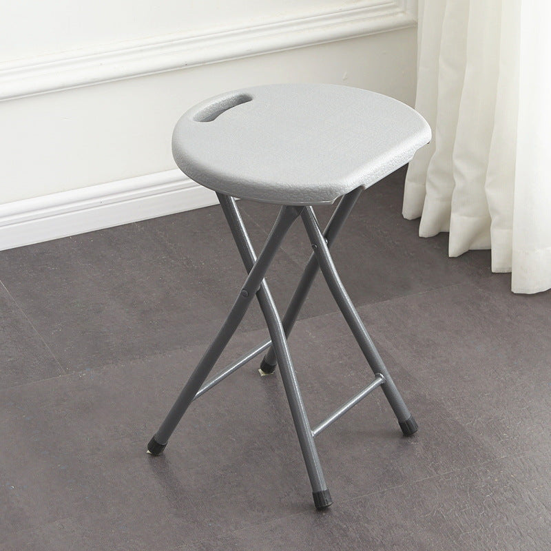 Chaise de salle à manger pliante ronde en PP minimaliste moderne et en acier au carbone avec design portable pour cuisine et salle à manger 