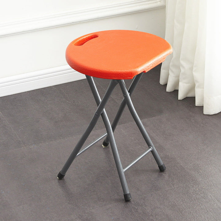 Modern Minimalist PP &amp; Carbon Steel Matte Round Folding Dining Chair With Portable Design For Kitchen &amp; Dining Room
