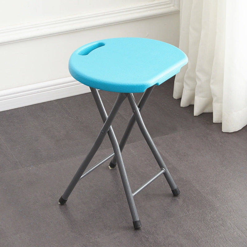 Chaise de salle à manger pliante ronde en PP minimaliste moderne et en acier au carbone avec design portable pour cuisine et salle à manger 
