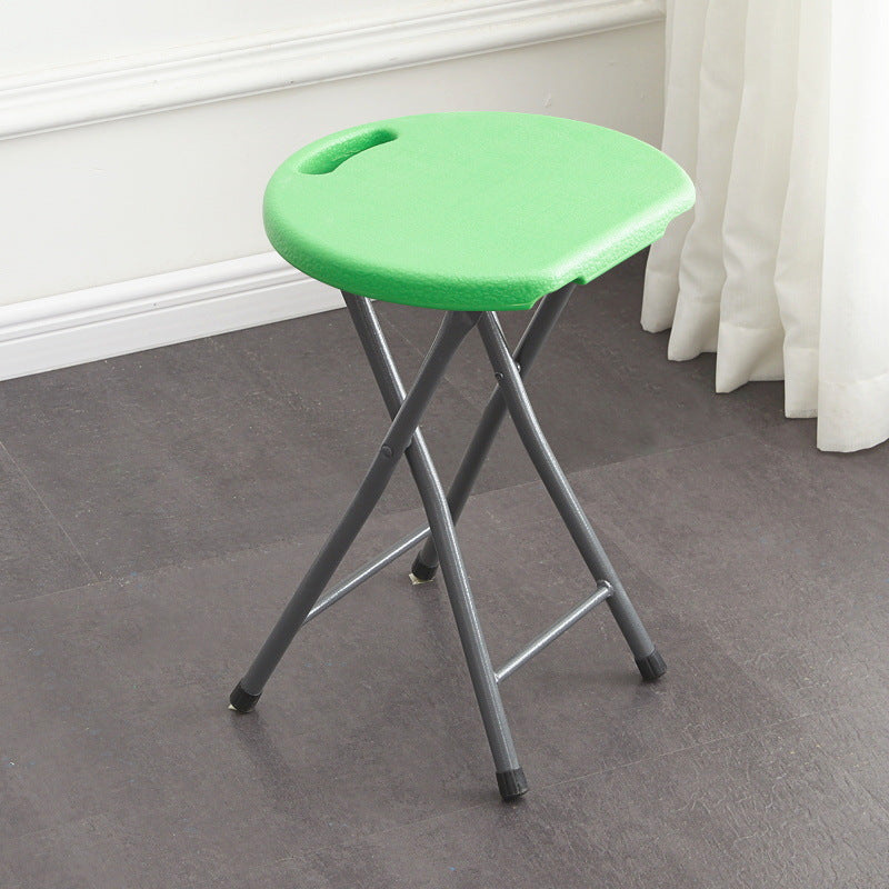 Chaise de salle à manger pliante ronde en PP minimaliste moderne et en acier au carbone avec design portable pour cuisine et salle à manger 