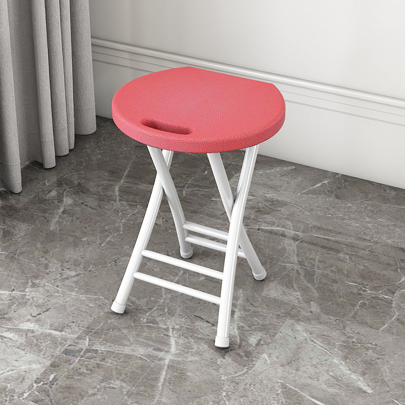 Chaise de salle à manger pliante ronde en PP minimaliste moderne et en acier au carbone avec design portable pour cuisine et salle à manger 