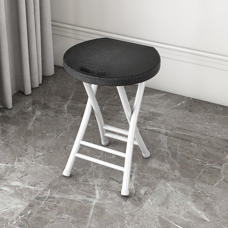 Modern Minimalist PP &amp; Carbon Steel Matte Round Folding Dining Chair With Portable Design For Kitchen &amp; Dining Room