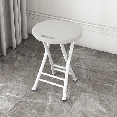 Chaise de salle à manger pliante ronde en PP minimaliste moderne et en acier au carbone avec design portable pour cuisine et salle à manger 