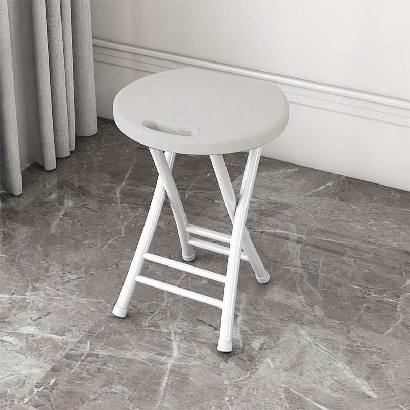 Chaise de salle à manger pliante ronde en PP minimaliste moderne et en acier au carbone avec design portable pour cuisine et salle à manger 