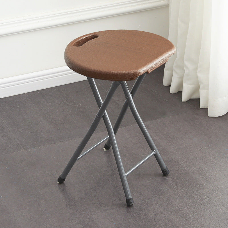 Chaise de salle à manger pliante ronde en PP minimaliste moderne et en acier au carbone avec design portable pour cuisine et salle à manger 