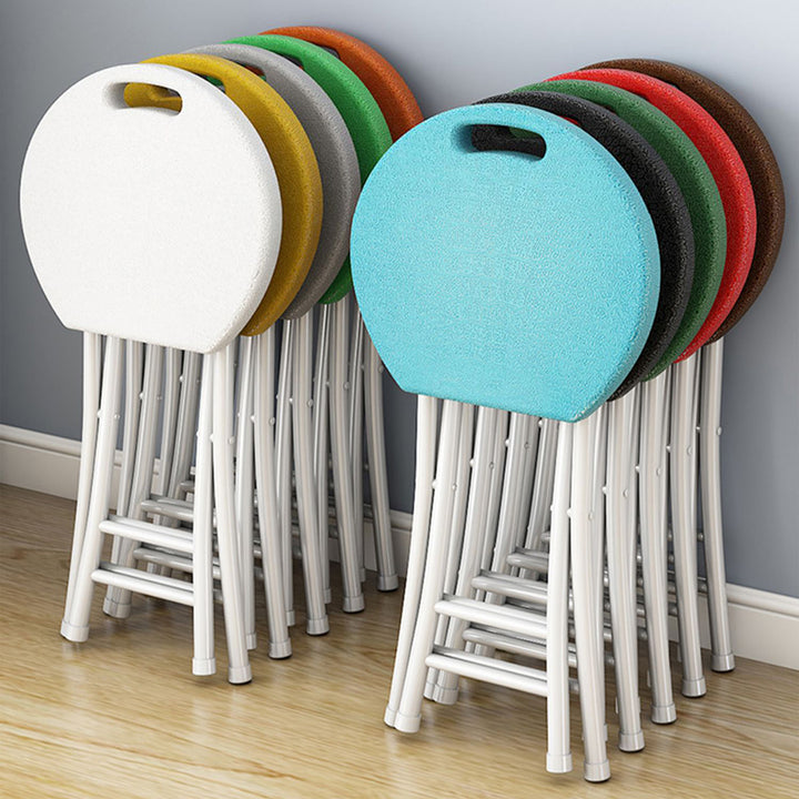 Moderner minimalistischer PP- und Kohlenstoffstahl-Matte-Rundklappstuhl mit tragbarem Design für Küche und Esszimmer 