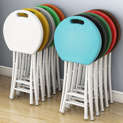Chaise de salle à manger pliante ronde en PP minimaliste moderne et en acier au carbone avec design portable pour cuisine et salle à manger 