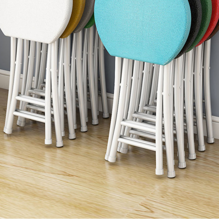 Modern Minimalist PP &amp; Carbon Steel Matte Round Folding Dining Chair With Portable Design For Kitchen &amp; Dining Room