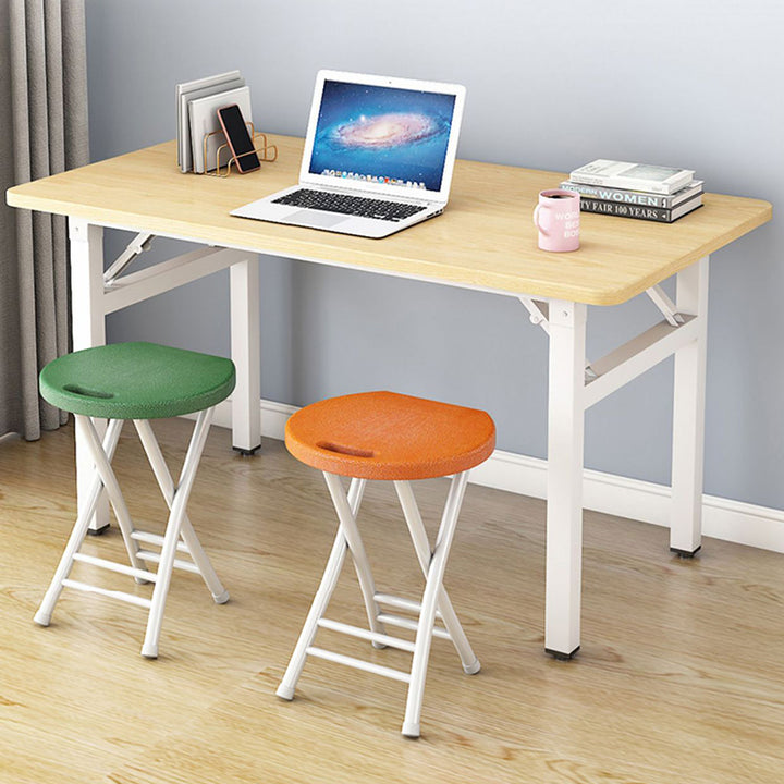 Modern Minimalist PP &amp; Carbon Steel Matte Round Folding Dining Chair With Portable Design For Kitchen &amp; Dining Room