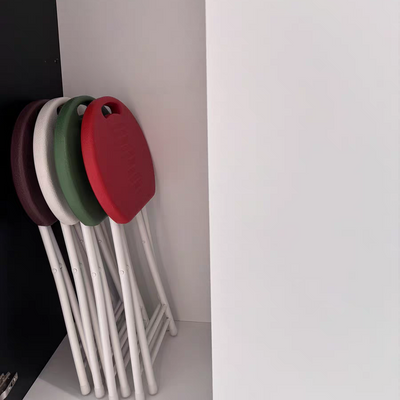 Chaise de salle à manger pliante ronde en PP minimaliste moderne et en acier au carbone avec design portable pour cuisine et salle à manger 