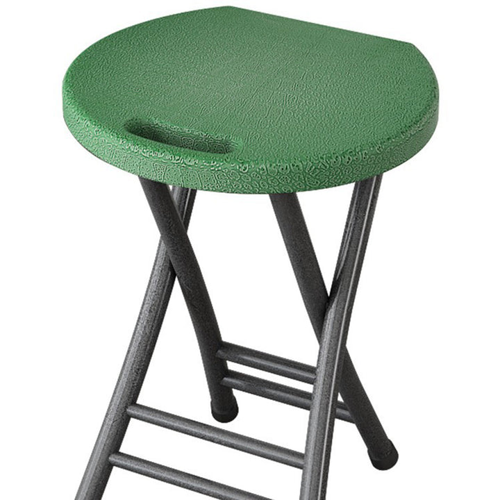 Modern Minimalist PP &amp; Carbon Steel Matte Round Folding Dining Chair With Portable Design For Kitchen &amp; Dining Room