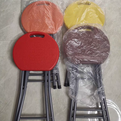 Chaise de salle à manger pliante ronde en PP minimaliste moderne et en acier au carbone avec design portable pour cuisine et salle à manger 